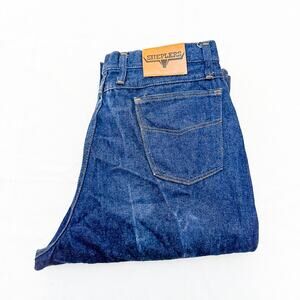 Sheplers Western Blue Dyed Wide Leg Dark Wash Denim Jeans Zip Fly Size 16